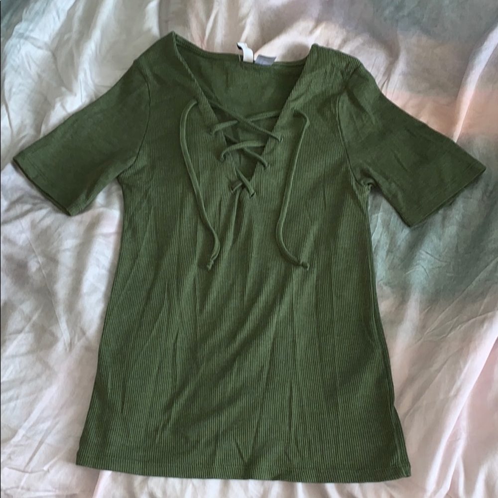 Army green Knit Top